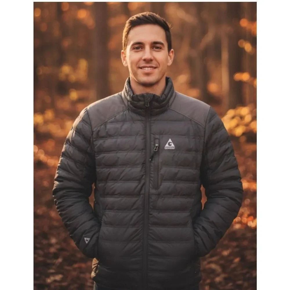 Gerry Men’s Puffer Jacket Black Lightweight Insulated Full Zip Size M